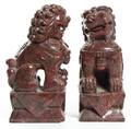 A Pair of Chinese Carved Stone Temple Lions