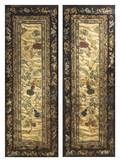 A Pair of Chinese Embroidered Silk Panels