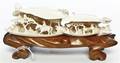 A Chinese Carved Ivory Double Clams Dream