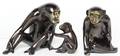 Two Bronze Monkey Figures Loet Vanderveen