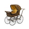 A Victorian Iron and Wood Wicker Carriage