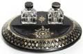 A Victorian Ebonized and MotherofPearl Inset Ink Stand