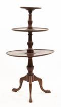An American Mahogany ThreeTiered Dessert Stand