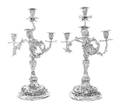 A Pair of German Silver FourLight Candelabra A Roesner Dresden Circa 1900