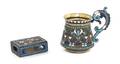 A Russian SilverGilt and Enamel Demitasse Cup and Match Box Safe Circa 1900