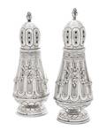 A Pair of French Silver Sugar Casters Makers Mark EE Second Half 20th Century
