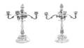 A Pair of Mexican Silver FourFiveLight Candelabra