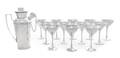 An American Silver Cocktail Shaker and Twelve Martini Glasses Lebolt  Co Chicago IL Circa 1930