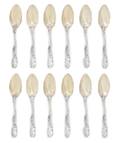 A Set of Twelve German ParcelGilt Silver Teaspoons Bruckmann  Sohne Early 20th Century