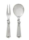 A Danish Silver Berry Spoon and Cold Meat Fork Carl M Cohr Copenhagen Circa 1950