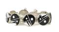 A Navajo Silver Black and White Enamel Link Bracelet Calvin Begay