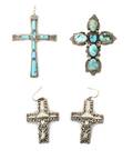 Two Silver and Turquoise Cross Pendants