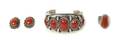 A Southwestern Silver and Coral Assembled Set
