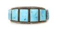 A Southwestern Style Silver and Turquoise Cuff Bracelet Jock Favour