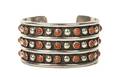 A Southwestern Silver and Coral Bracelet Frank Patania Sr