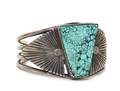 A Navajo Silver and Turquoise Cuff Bracelet