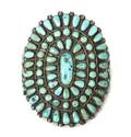A Zuni Silver and Turquoise Cluster Bracelet