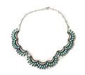 A Zuni Silver and Turquoise Necklace Attributed to the Weebothee Family