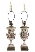 A Pair of Capodimonte Ceramic Lamps