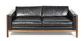 A Contemporary Rosewood and Leather Upholstered Sofa