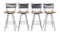Four Contemporary Teak Barstools