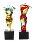 A Pair of Italian Studio Glass Sculptures