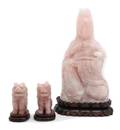 A Rose Quartz Figure of Guanyin