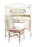 A Painted Wicker Writing Desk