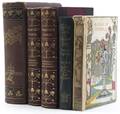 BINDINGS A group of 24 books in varying shades of red leather and cloth