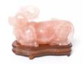 A Chinese Carved Rose Quartz Figure of a Water Buffalo