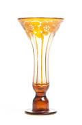 An Acid Cut Glass Trumpet Vase