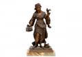 30 Spelter Sculpture Maiden with Birds