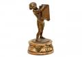 58 Bronze Figural match Holder on marble Base