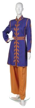 A Mary McFadden Purple and Gold Pantsuit
