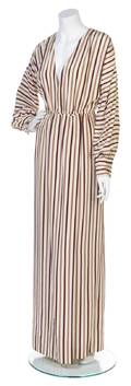 A Galanos Tricolor Stripe Crpe Dress