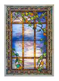 A Tiffany Studios Leaded Glass Trellis Panel
