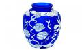 421 A E Lauret Cameo type Blue and White Vase