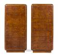 A Pair of Art Deco Faux Burl Veneer Semaniers
