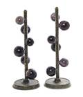 A Pair of Modernist Bronze and Amethyst Table Lamps