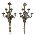 A Pair of Neoclassical Gilt Bronze FiveLight Sconces