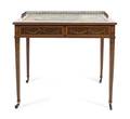 A Victorian Adam Style Marquetry Inlaid Mahogany Desk