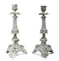 A Pair of George III Style Bronze Candlesticks