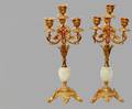 14 Pair French Gilded Bronze Four Arm Onyx Candelabras