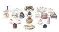 A Group of Twenty Porcelain and Stoneware Inkwells