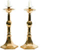 10 Two English Antique Osborne Brass Candlesticks