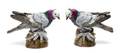 A Pair of German Porcelain Models of Pigeons