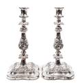 A Pair of SheffieldPlate Candlesticks Ellis Barker Silver Co Birmingham Early 20th Century