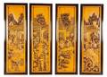 A Collection of Four Carved Chinese Panels