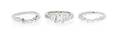 A 14 Karat White Gold and Diamond Ring