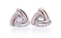 A Pair of White Gold and Diamond Earclip Earring Jackets